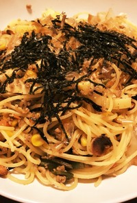 たけのこと挽き肉の和風パスタ