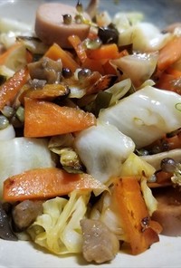 3種のヒラタケ、ノビルのムカゴの野菜炒め