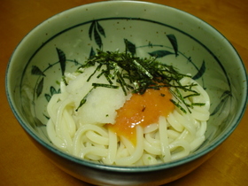 ◎市販のパスタソースで♪明太おろしうどん