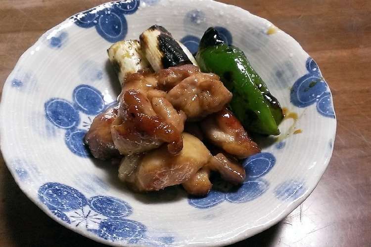 焼き鳥と焼き葱、焼きピーマン