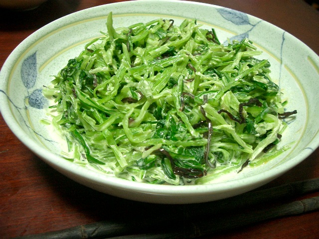 塩昆布とマヨの最強コンビde壬生菜サラダの画像