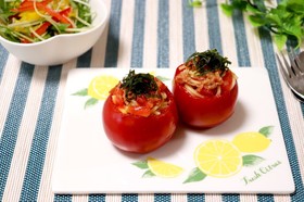 夏!丸ごとトマトの冷製パスタ❁
