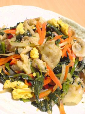 豚肉とほうれん草の肉野菜炒め