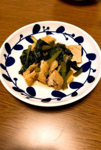 麺つゆで簡単！小松菜と油揚げの煮浸し