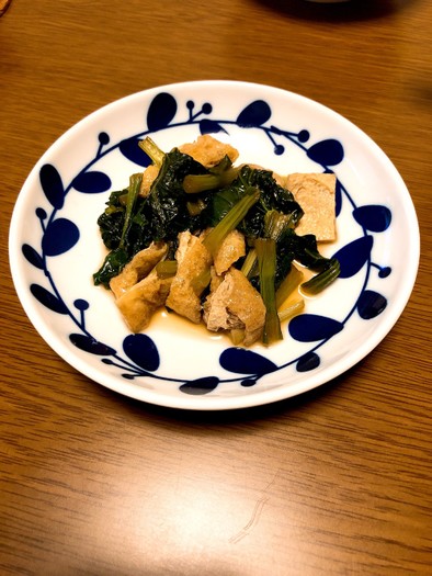 麺つゆで簡単！小松菜と油揚げの煮浸しの写真