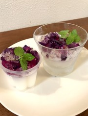 着色料なし!雨上がりの紫陽花ゼリーの写真