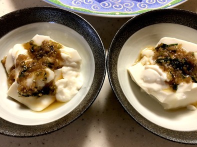おぼろ豆腐の食べる生姜かけの写真