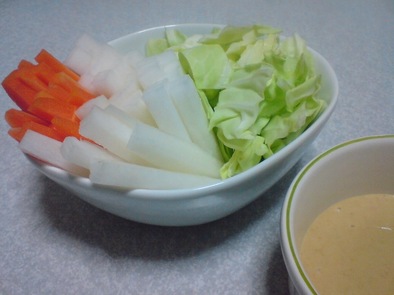 マヨ味噌ディップwith野菜スティックの写真