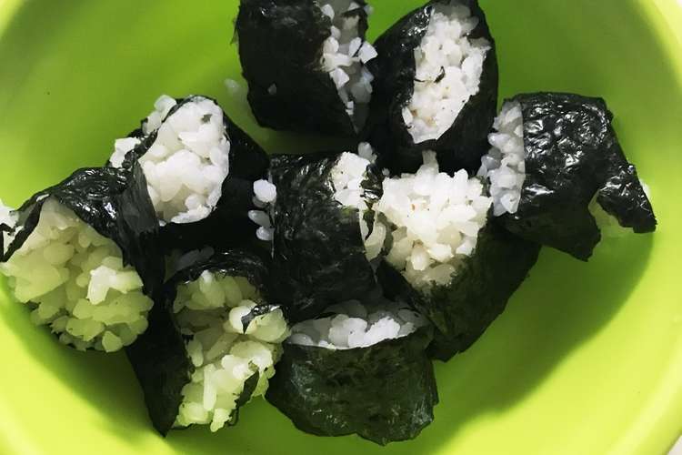 幼児用の簡単手づかみおにぎり 海苔節約 レシピ 作り方 By るどるふ55 クックパッド 簡単おいしいみんなのレシピが357万品