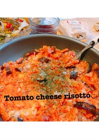 トマトジュースで絶品トマトチーズリゾット