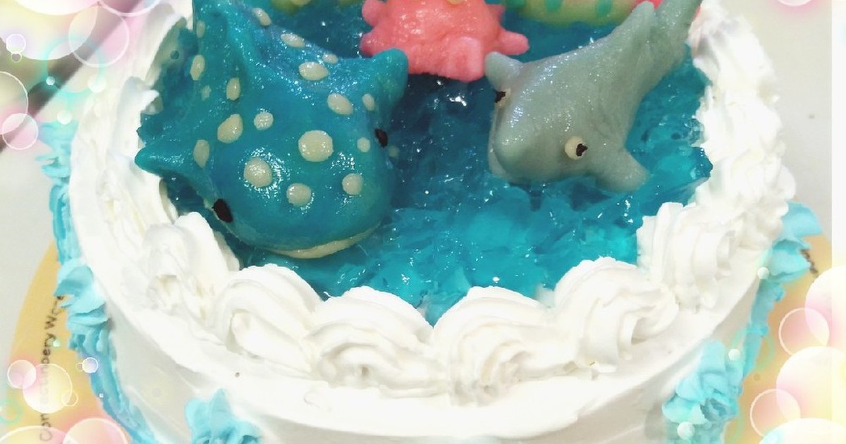キラキラゼリー海の水族館ケーキ レシピ 作り方 By Ak33892 クックパッド