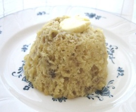 レンジでまっくろバナナの蒸しケーキ