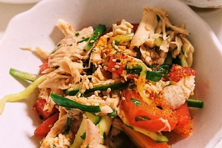 蒸し鶏とトマトの中華サラダ レシピ 作り方 By Devertimnt クックパッド