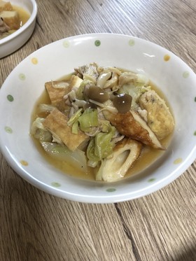 節約!豚肉と絹揚げとキャベツのシンプル煮