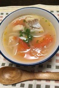 スペイン風♪タラのニンニク塩麹スープ！