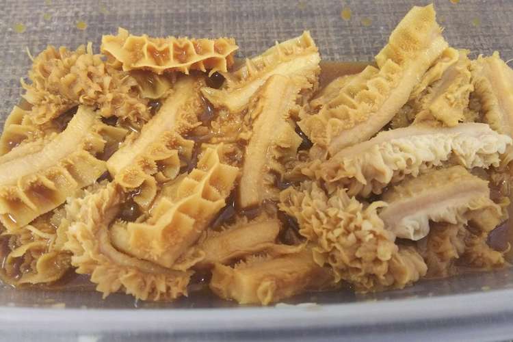定番モツ 牛ハチノスの辛子醤油漬け レシピ 作り方 By ペチペチペーチ クックパッド 簡単おいしいみんなのレシピが361万品
