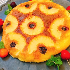 フライパンでアップサイドダウンケーキ 飯田順子 ほめられスイーツ 一緒につくれるクックパッド Cookpadlive