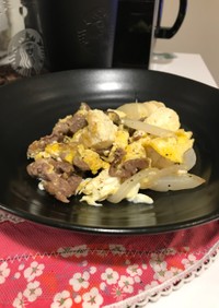 牛肉と豆腐の卵炒め