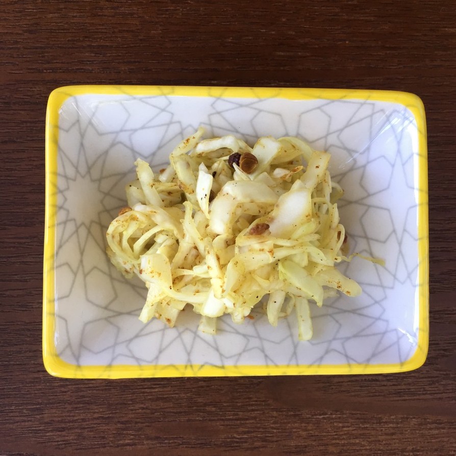 食べやすいカレー酢キャベツのシナモン風味の画像