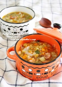 レンズ豆と野菜たっぷりスープ＊