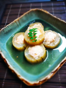 加賀野菜✴太きゅうりの肉詰め