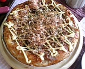 豚キムチのお好み焼き
