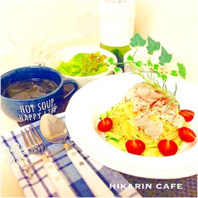 冷しゃぶパスタ~ごま味噌マヨソース~♪