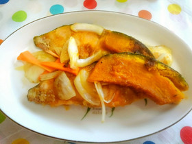鮭と焼きカボチャの南蛮漬・ゆず胡椒風味