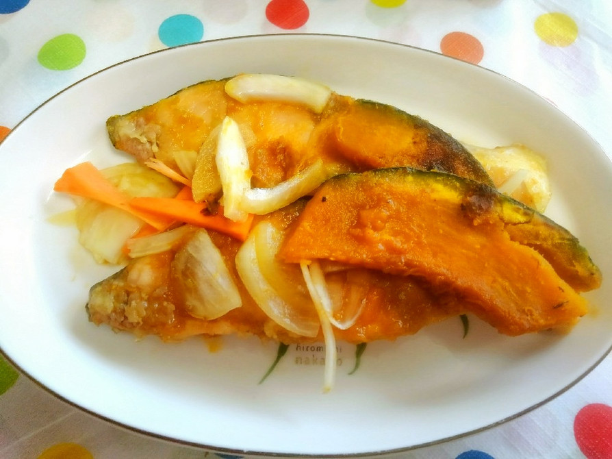 鮭と焼きカボチャの南蛮漬・ゆず胡椒風味の画像