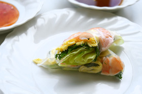 山形の伝統野菜 オカヒジキの生春巻き