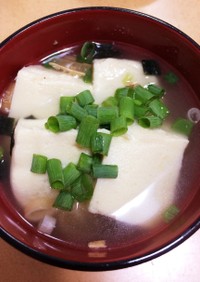ふわふわ高野豆腐で食べるお吸い物