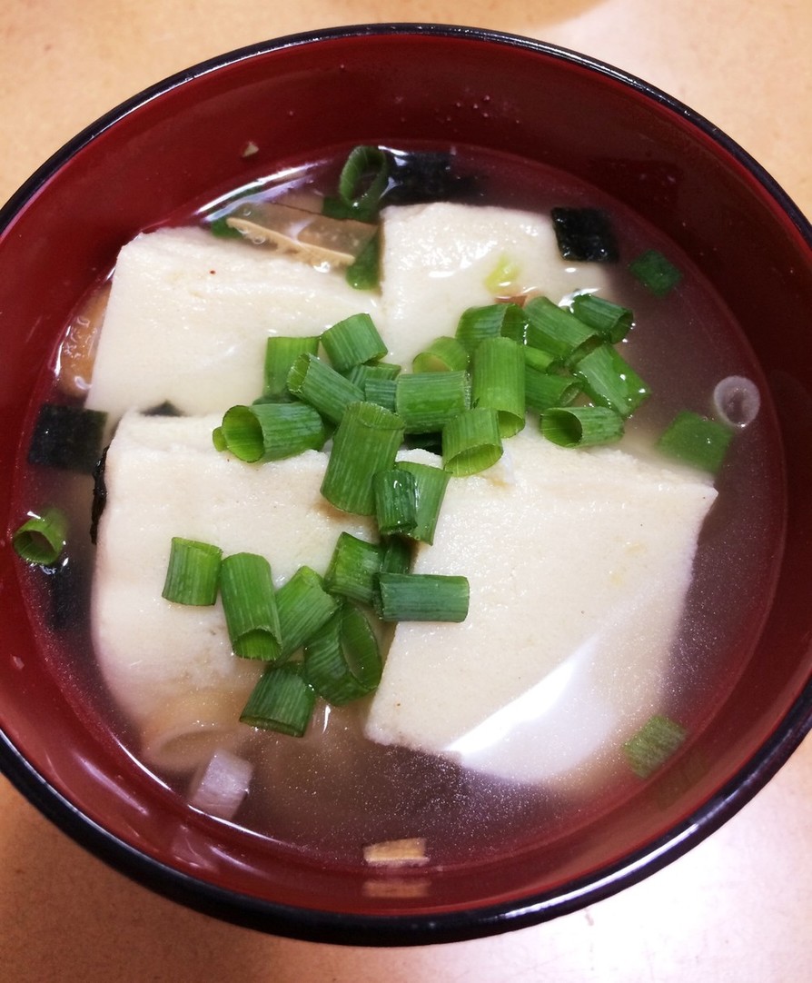 ふわふわ高野豆腐で食べるお吸い物の画像