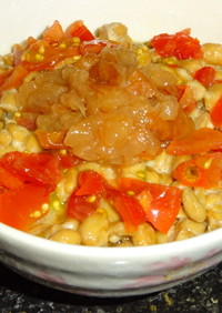 清涼梅肉ミニトマ納豆玉子ご飯
