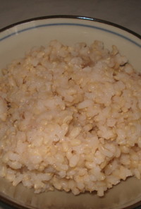 炊飯器で玄米びっくり炊き＋押麦45g