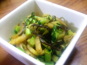 無駄なし!大根の葉と皮の塩昆布キンピラ