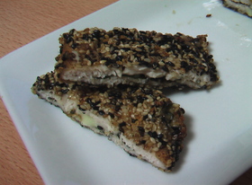 *チーズ&大葉deささみのごま衣焼き*