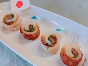 超簡単!ちくわとタラコのクルクルおつまみ