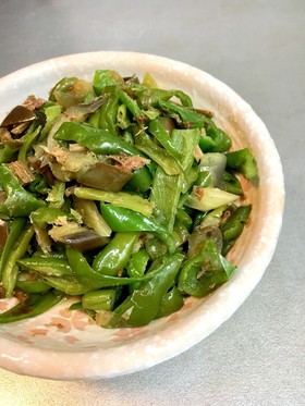 ピーマンと茄子のおかか炒め♪