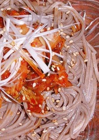 冷キムチ蕎麦（乾麺）・ごま油とかつお風味