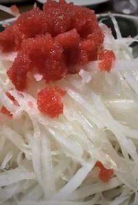 大根サラダに明太子×SHiBOROゴマ油
