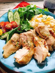 とうもろこしご飯の海南鶏飯(動画有)の写真