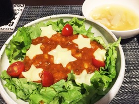 レンジ調理☆お麩入の低カロタコライス