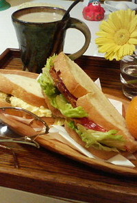 サンドイッチ2種-塩豚BLTと卵カレー