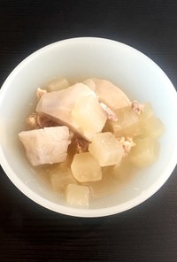 【外国で離乳食】里芋・大根・豚肉の煮物
