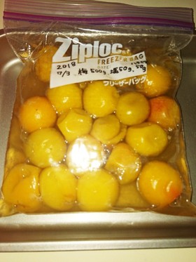 ジップロックではちみつ梅干し(梅漬け)
