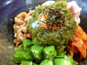 【糖質制限】ネバネバ納豆キムチ蕎麦
