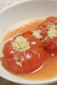 レンジで作る温トマト　スープも絶品！