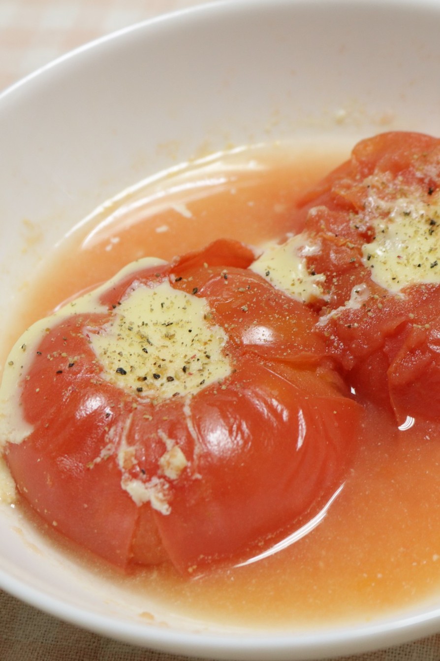 レンジで作る温トマト　スープも絶品！の画像