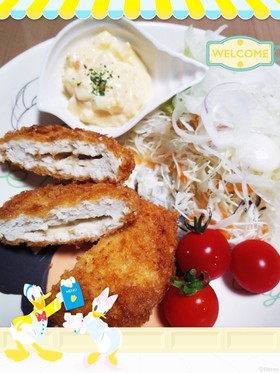 ヘルシーな鶏ササミのチーズメンチカツ