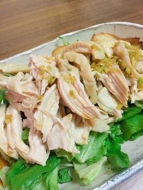 タレが美味しい!鶏胸肉で蒸し鶏!